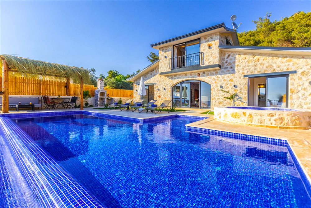 Greek villa terrace with a sea view